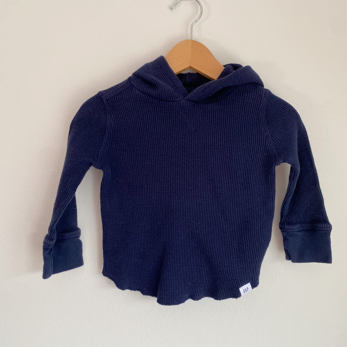 Navy Waffle Hoodie Shirt