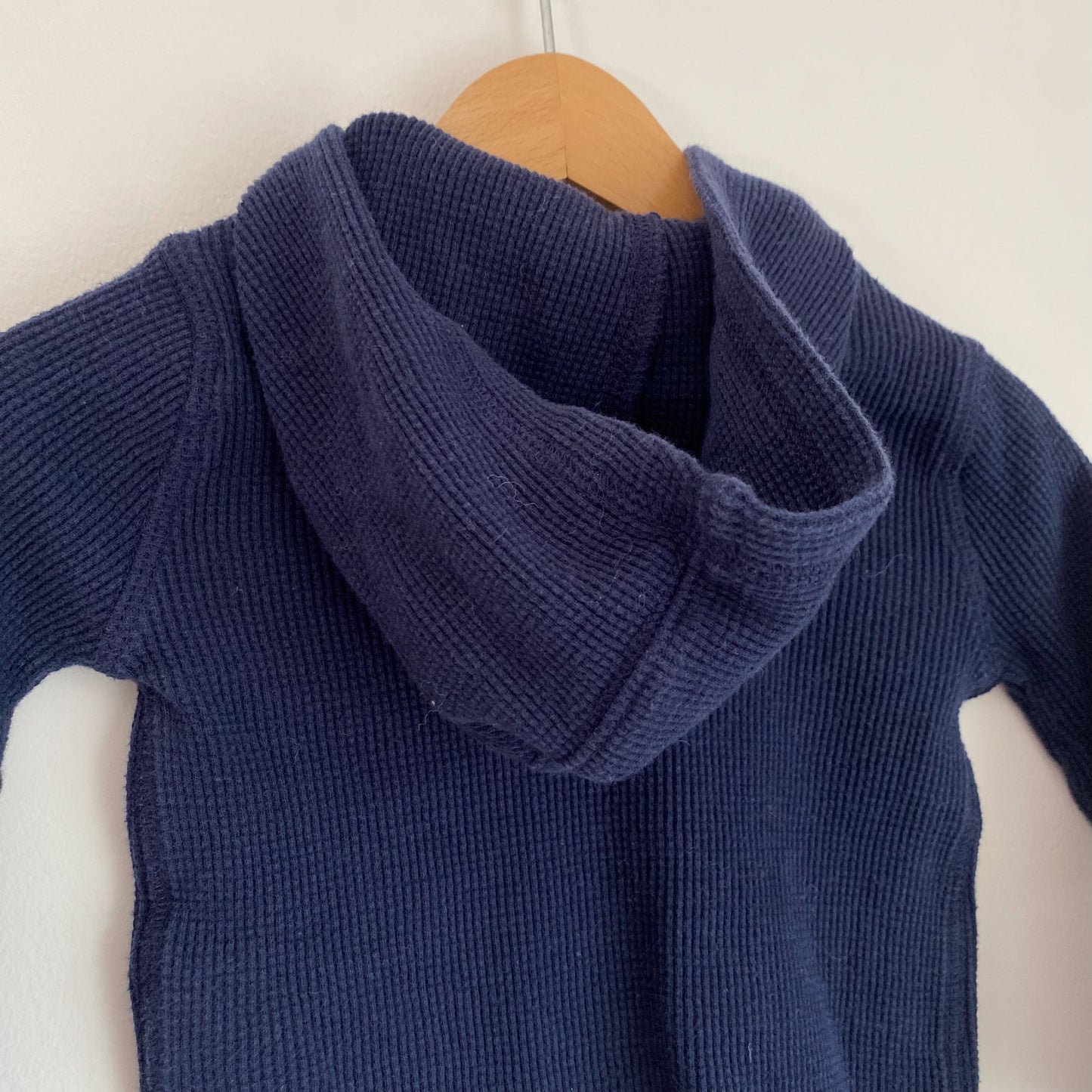 Navy Waffle Hoodie Shirt