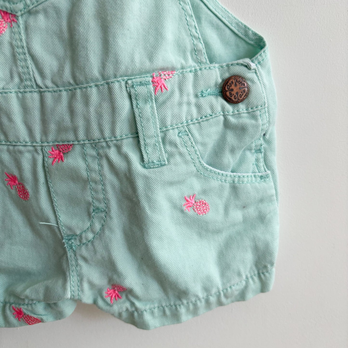 Mint Pineapple Shortalls (3-6M)