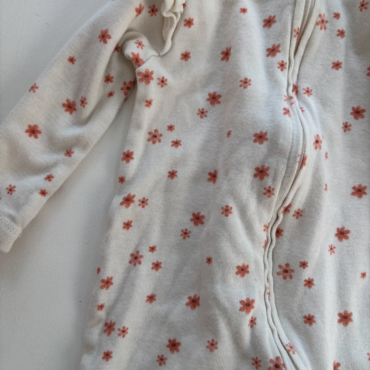 Pink Flower Pattern Sleeper (0-3M)
