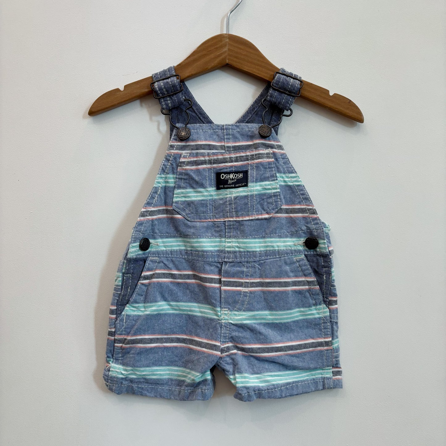 Striped Shortalls (3-6M)