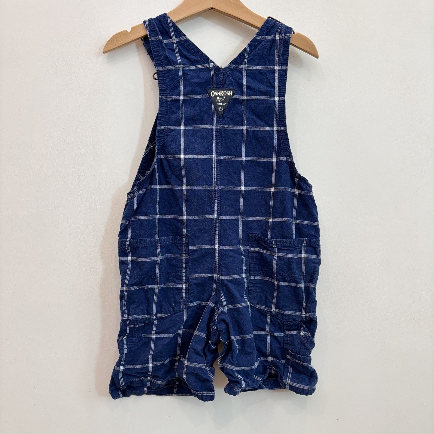 Navy Plaid Shortalls (4T)