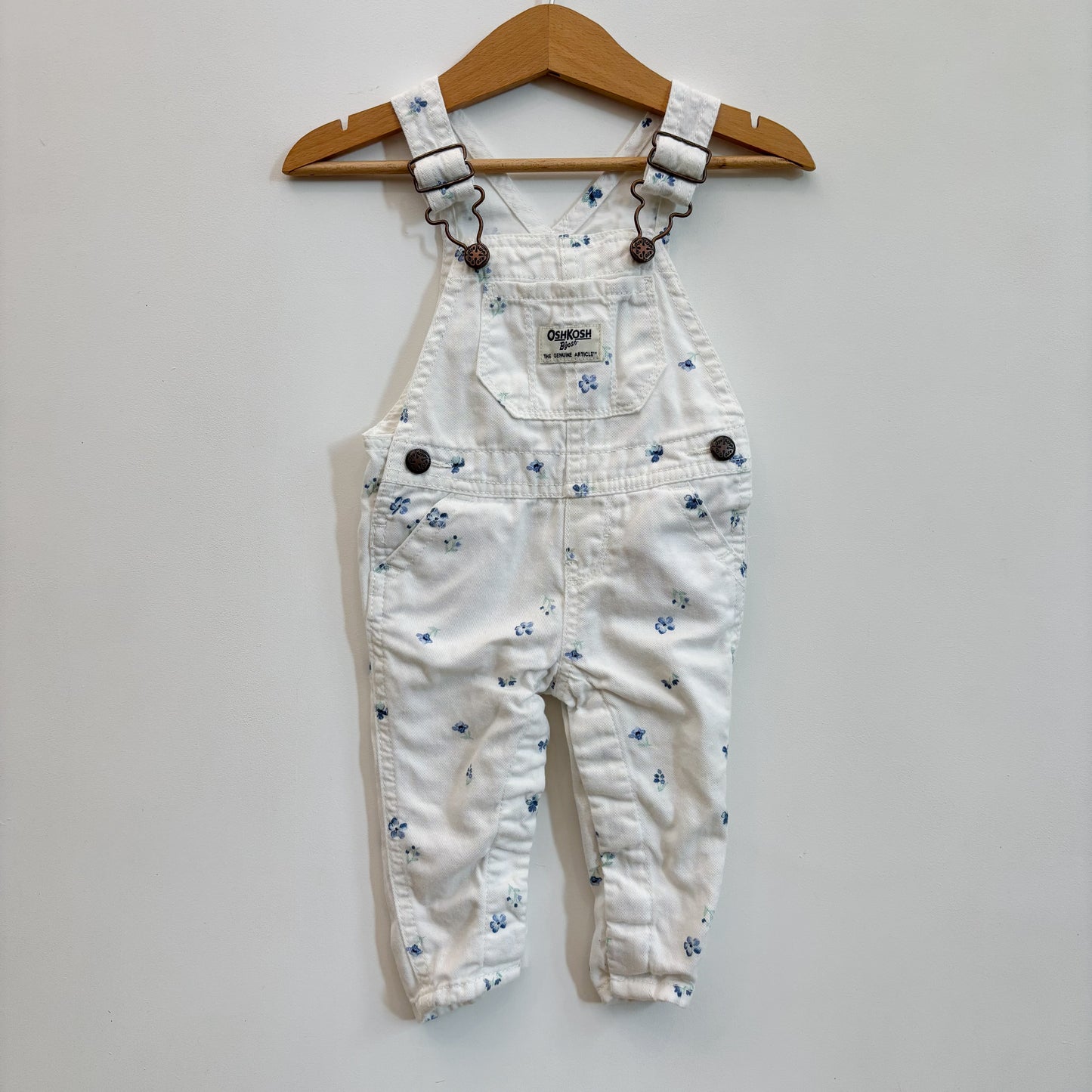 White Floral Overalls (3-6M)