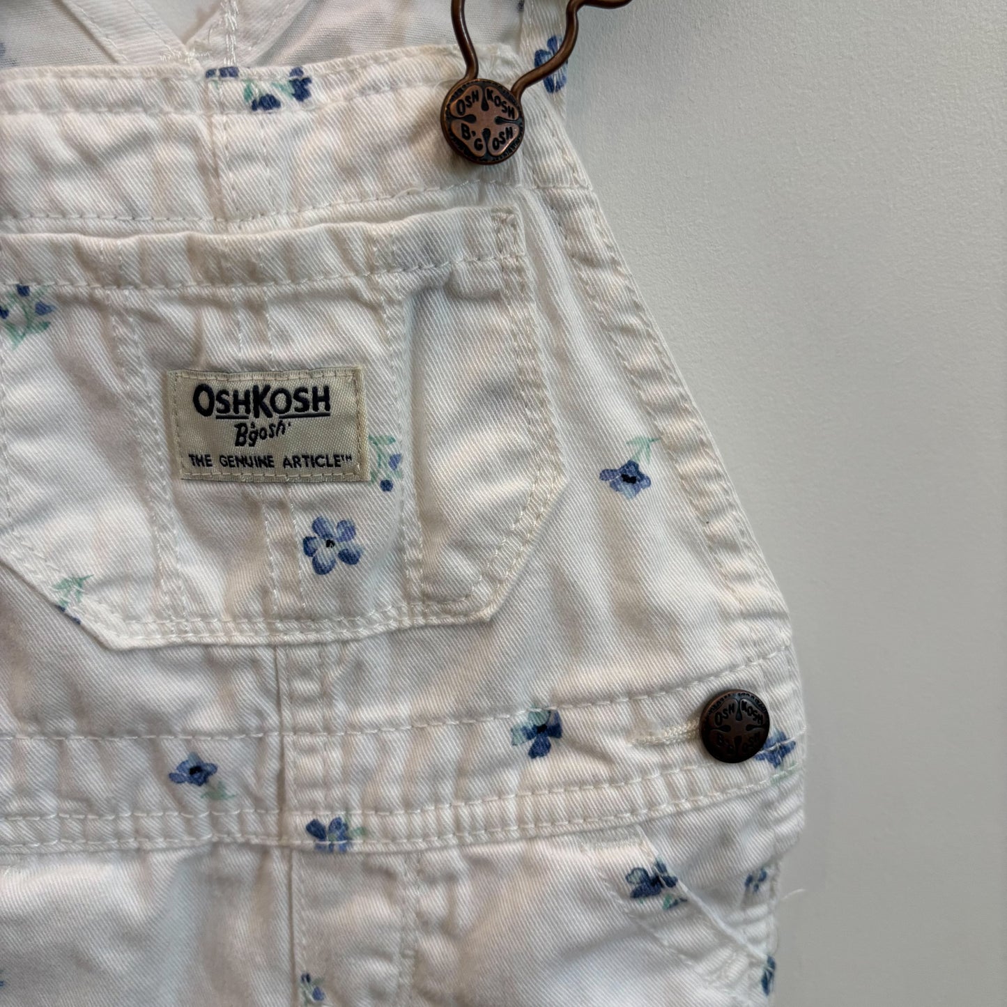 White Floral Overalls (3-6M)