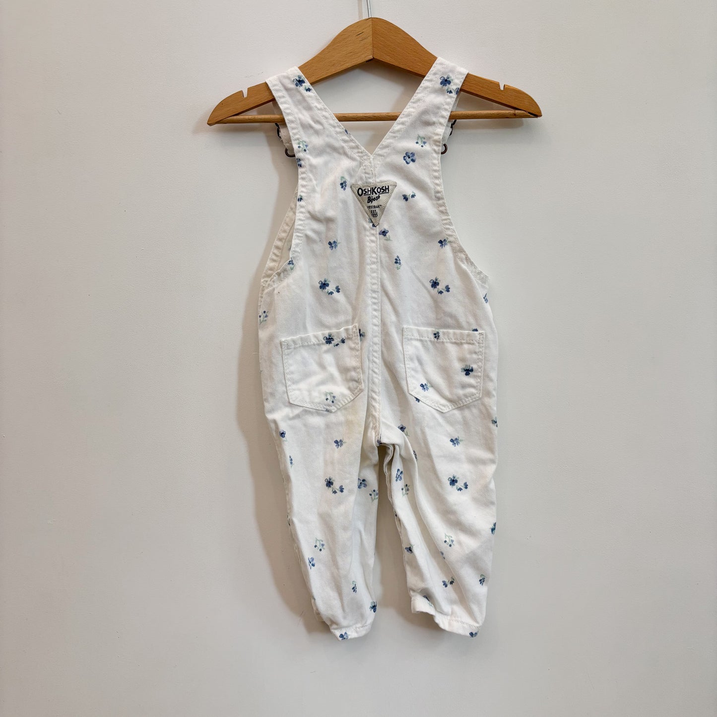 White Floral Overalls (3-6M)