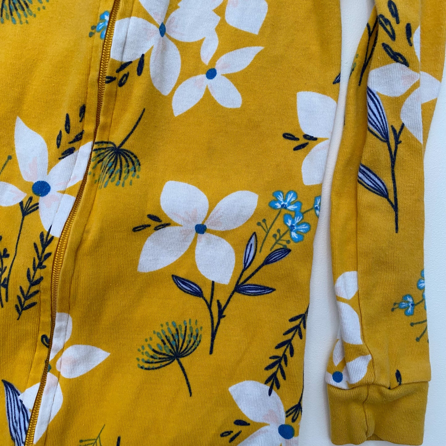 Yellow Floral One-Piece Pajamas