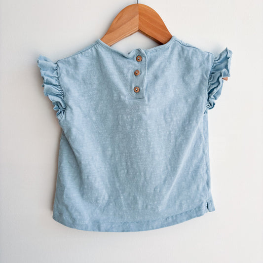 Blue Ruffle Tee/Tank (9-12M)