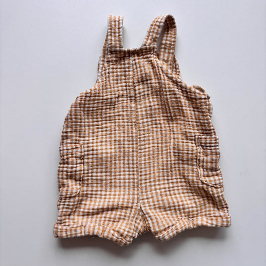 Yellow Gingham Muslin Romper (6-9M)