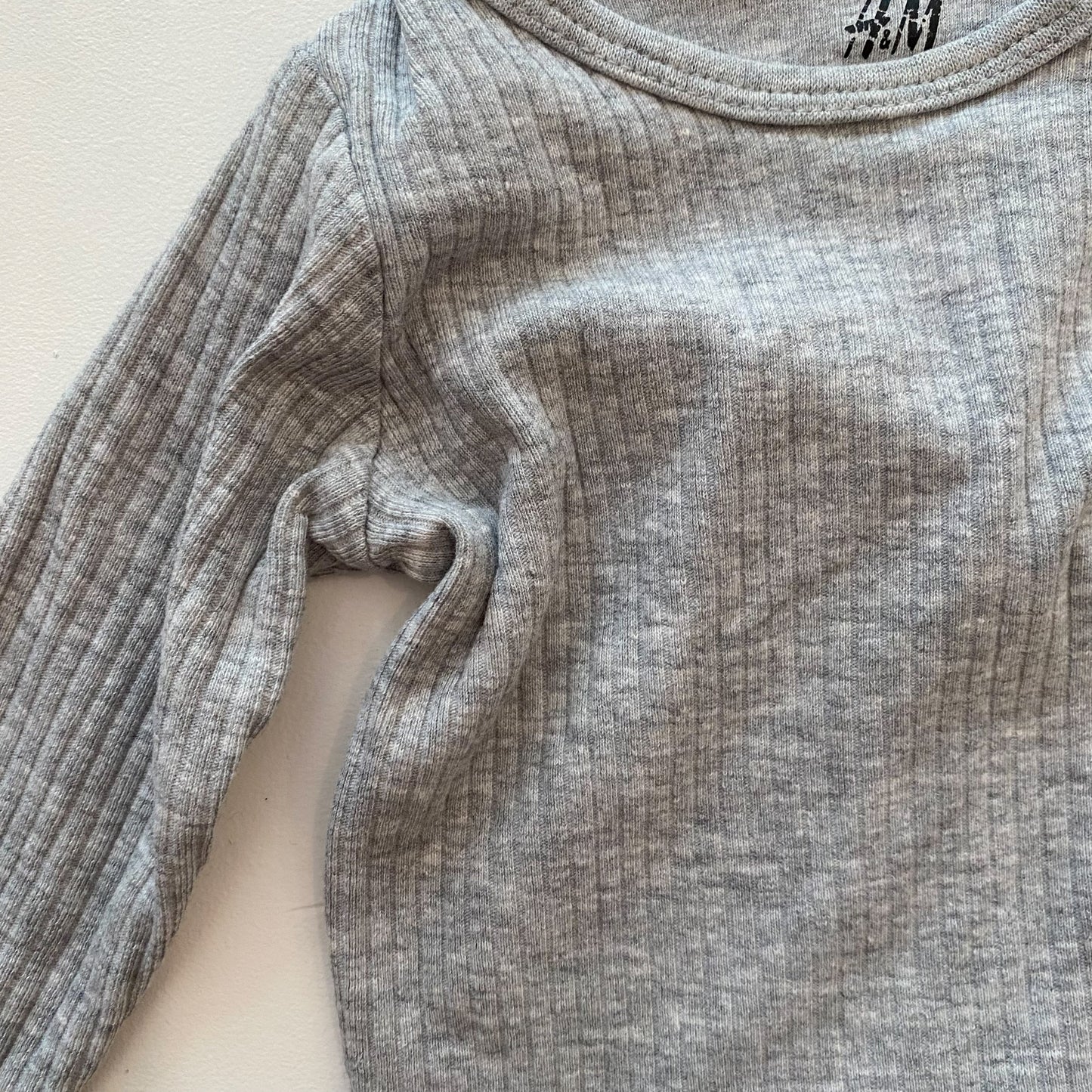 Grey Ribbed Bodysuit (3-6M)