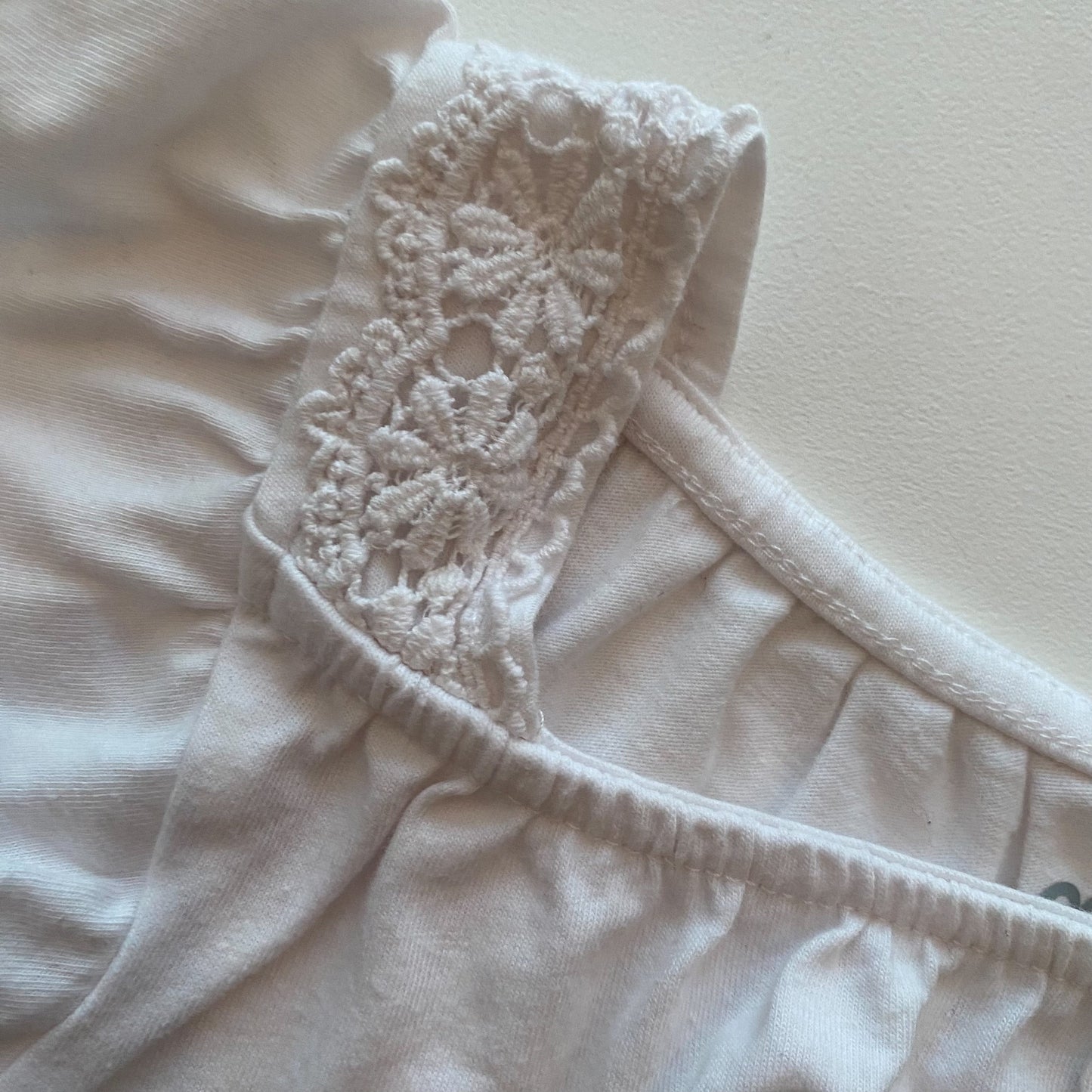White Lace Trim Tee (6Y)
