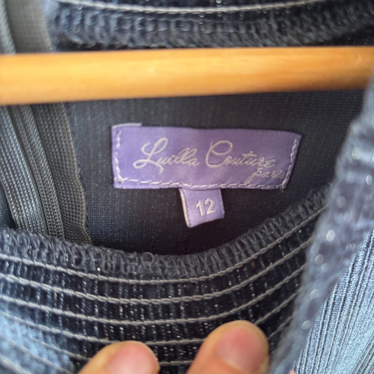 Blue Sparkly Velvet Dress (12Y)