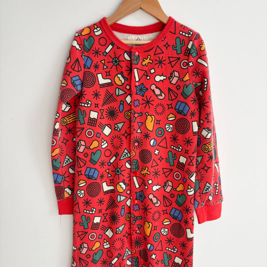 Waffle Knit One Piece Pajamas (6-7Y)