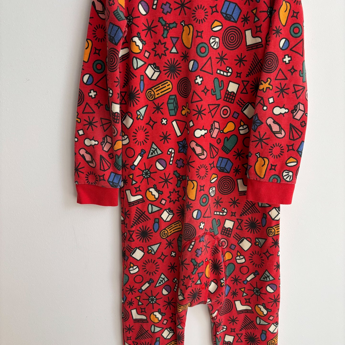 Waffle Knit One Piece Pajamas (6-7Y)
