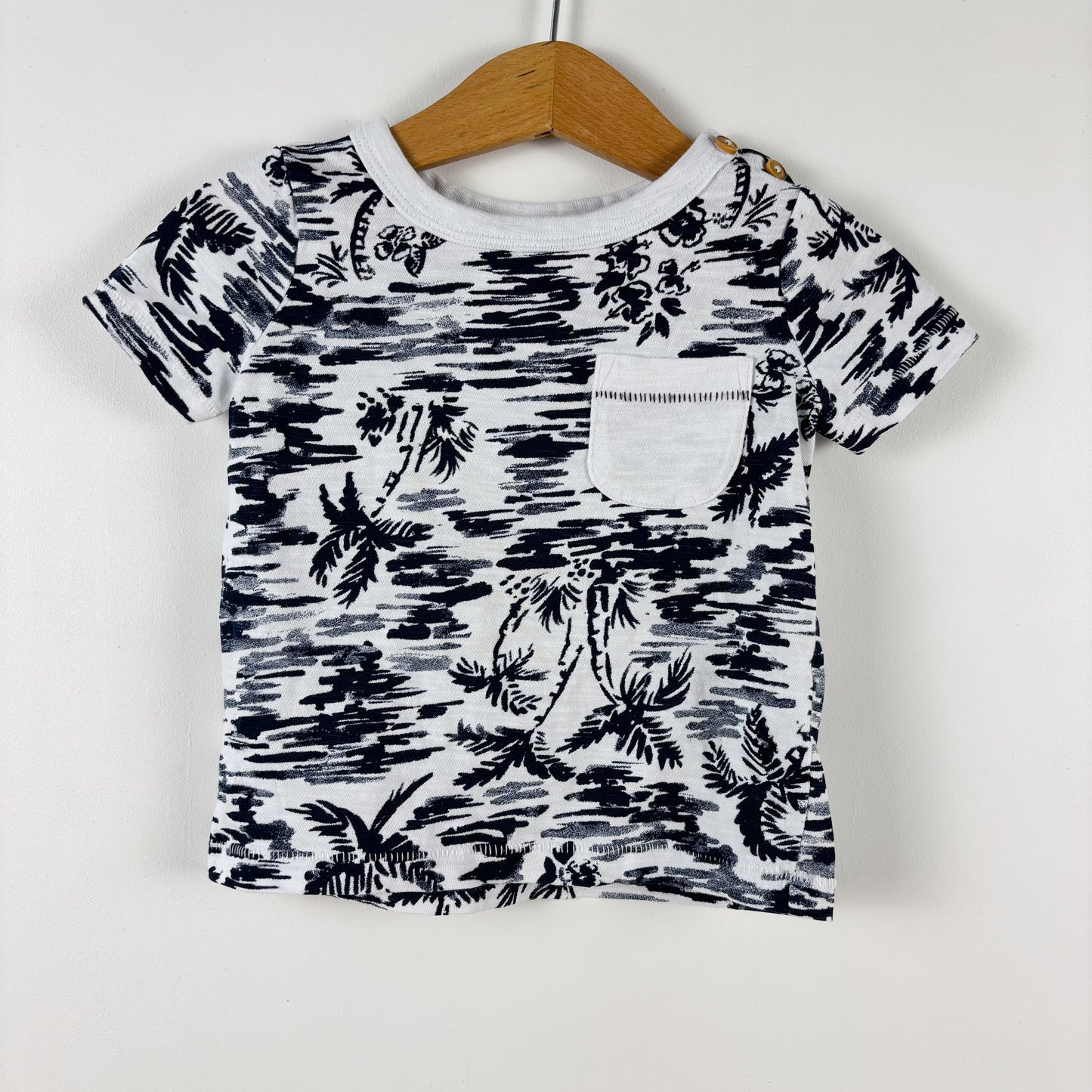Navy + White Island Pattern Tee (12-18M)