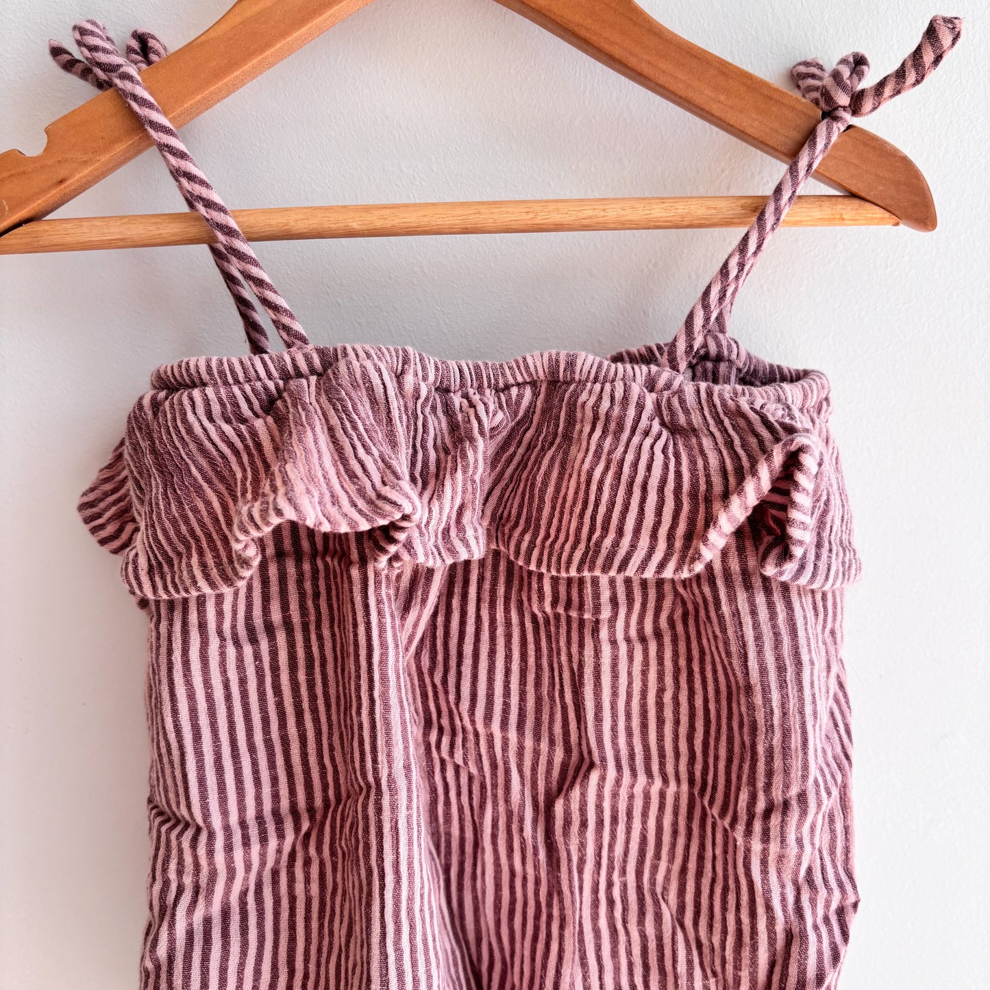 Purple + Pink Striped Muslin Romper (18-24M)