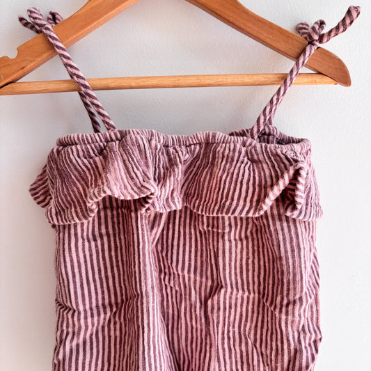 Purple + Pink Striped Muslin Romper (18-24M)