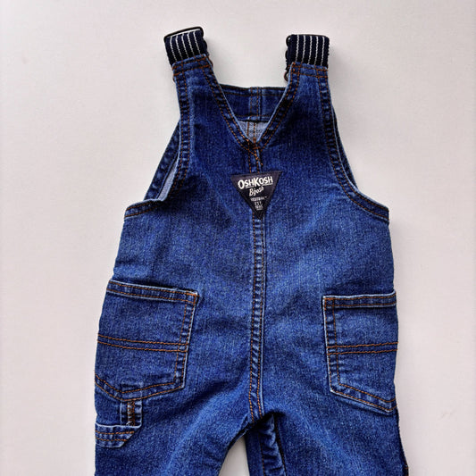 Overalls w/ Striped Straps (3-6M)