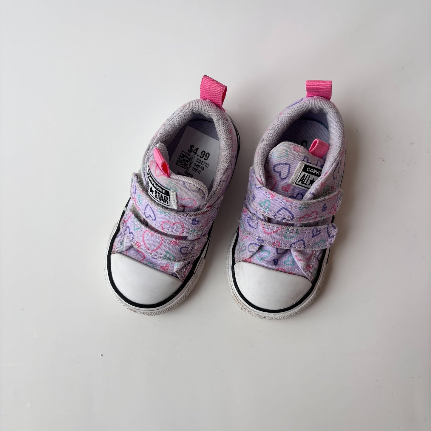 Heart Print Velcro Sneakers (5C)