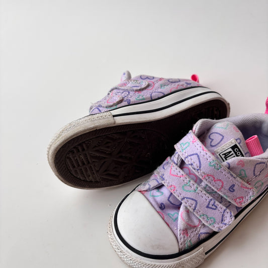 Heart Print Velcro Sneakers (5C)