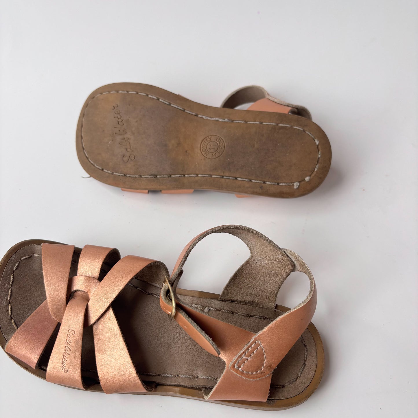Gold Leather Sandals (11C)