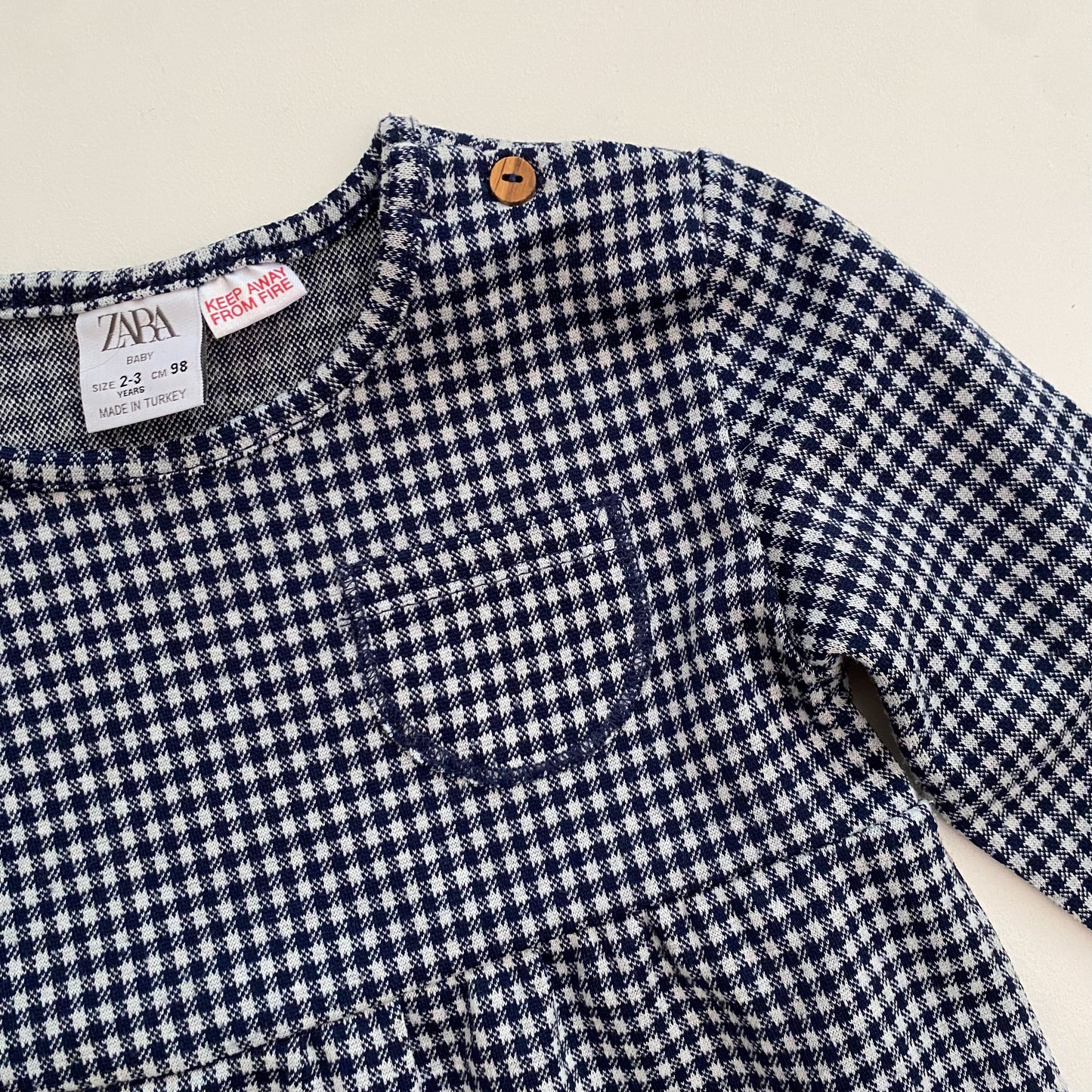 Navy Blue Checkered Dress (2-3Y)