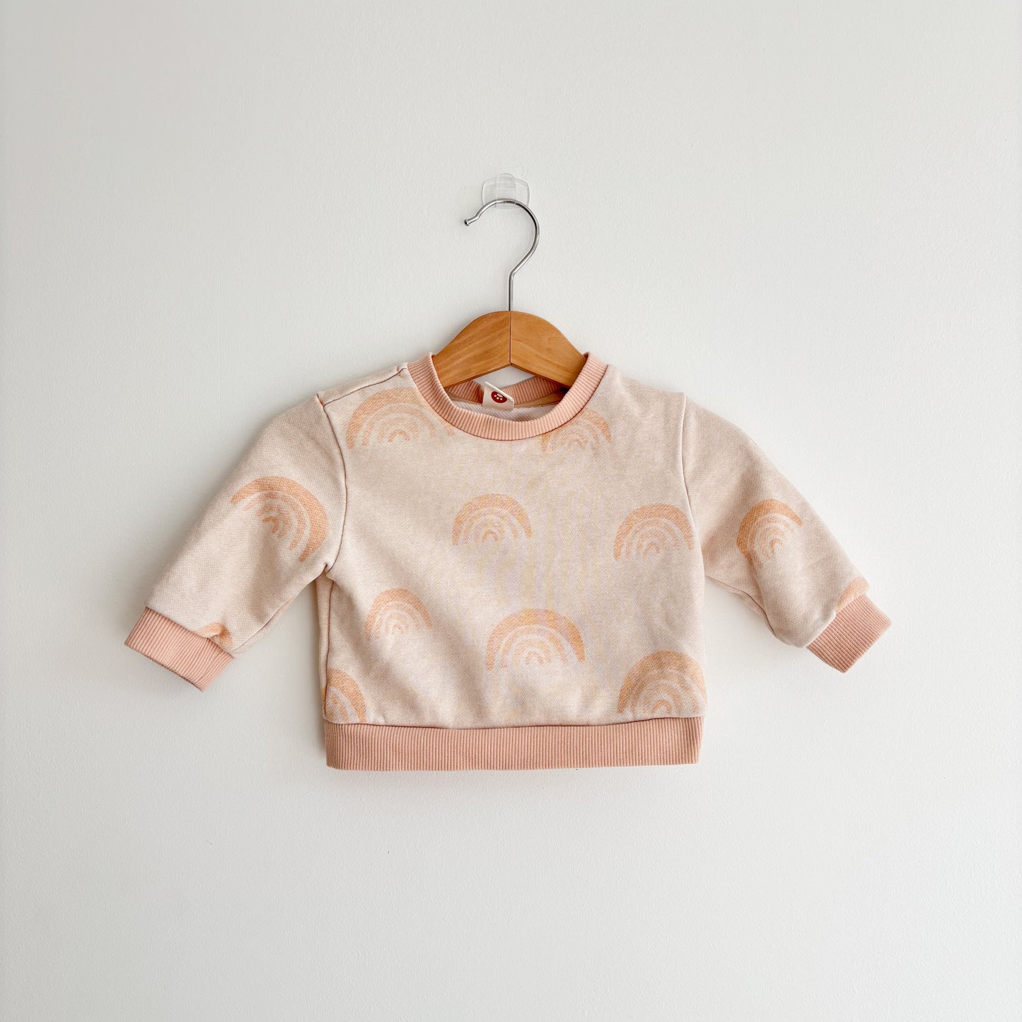 Peach Rainbow Print Sweatshirt (3-6M)