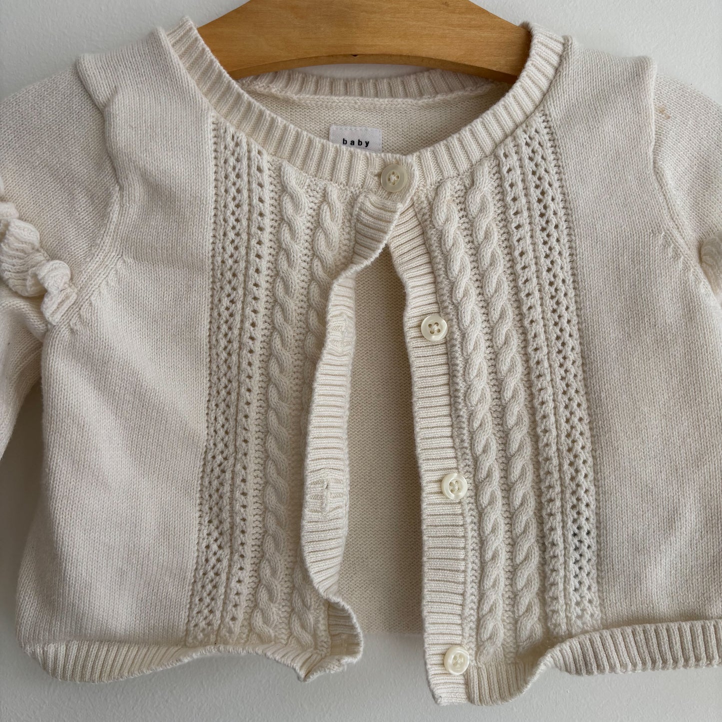 Cream Ruffle Cardigan (12-18M)