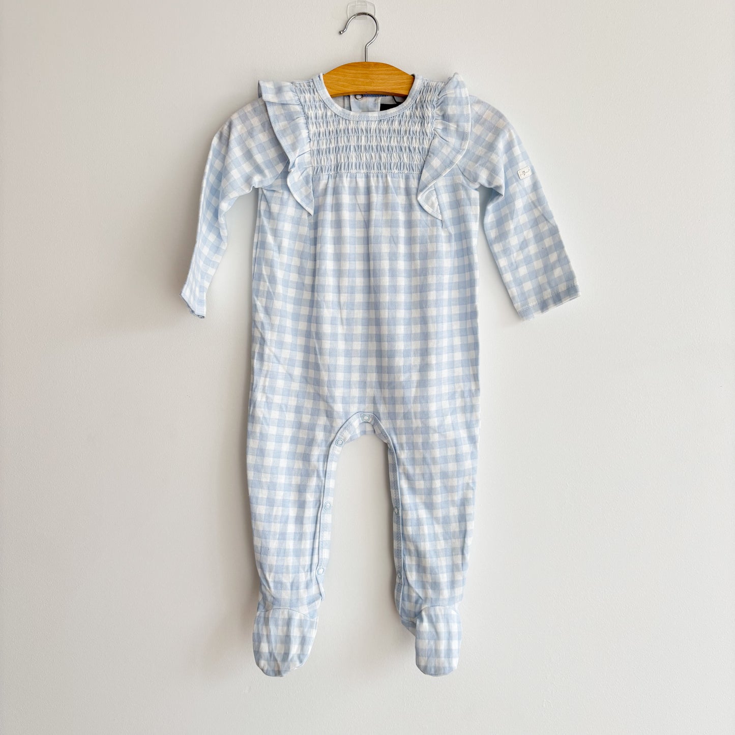 Blue Plaid Romper (6-9M)