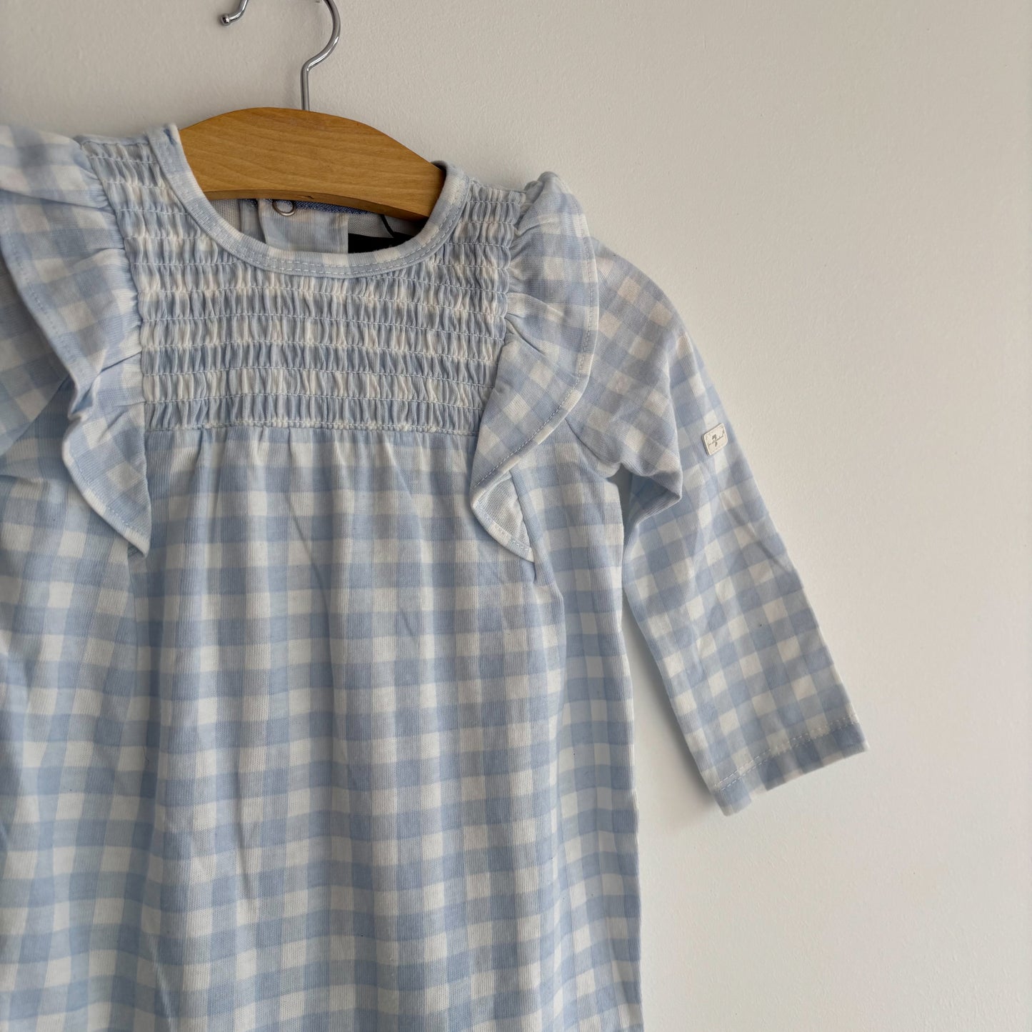 Blue Plaid Romper (6-9M)