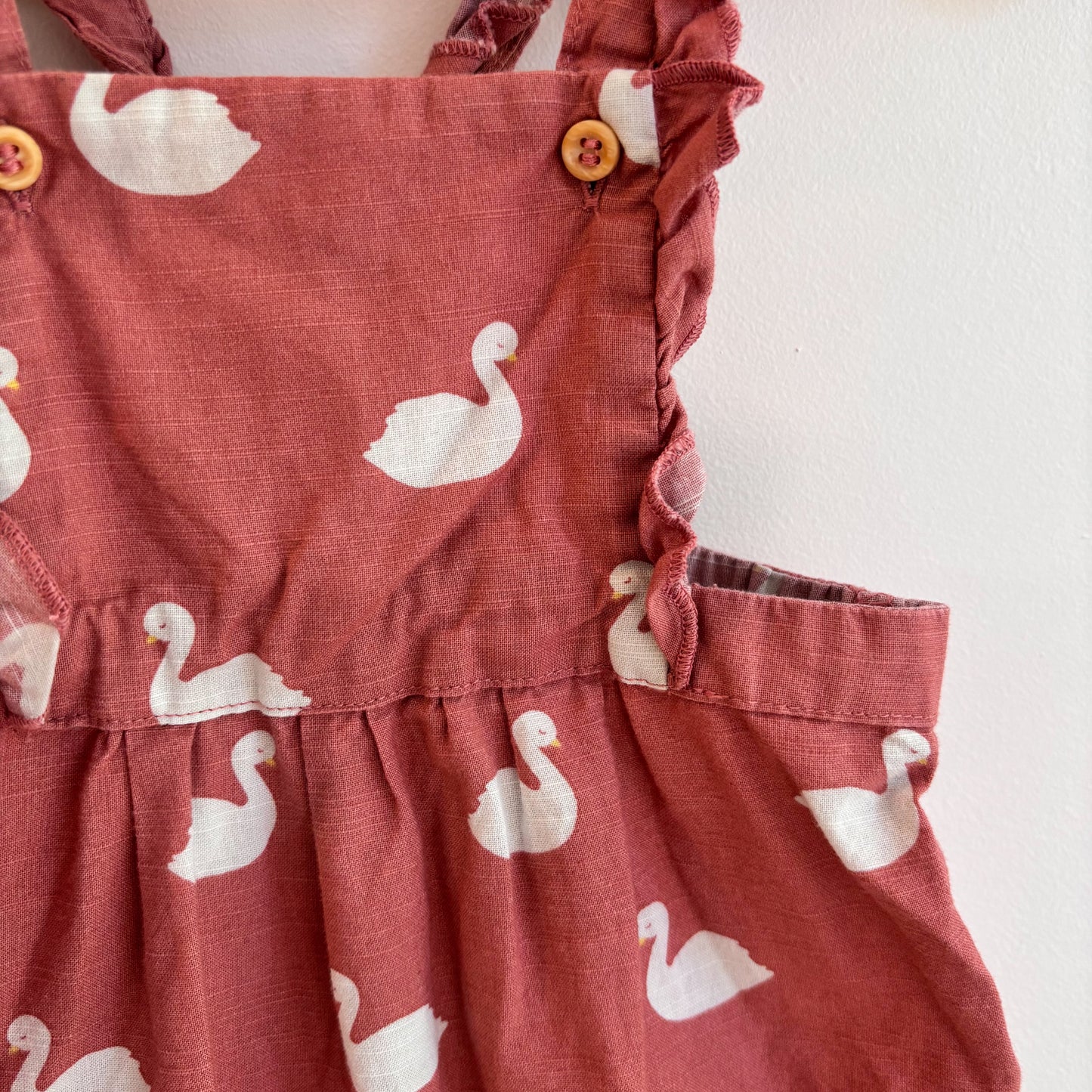 Swan Romper (4-6M)