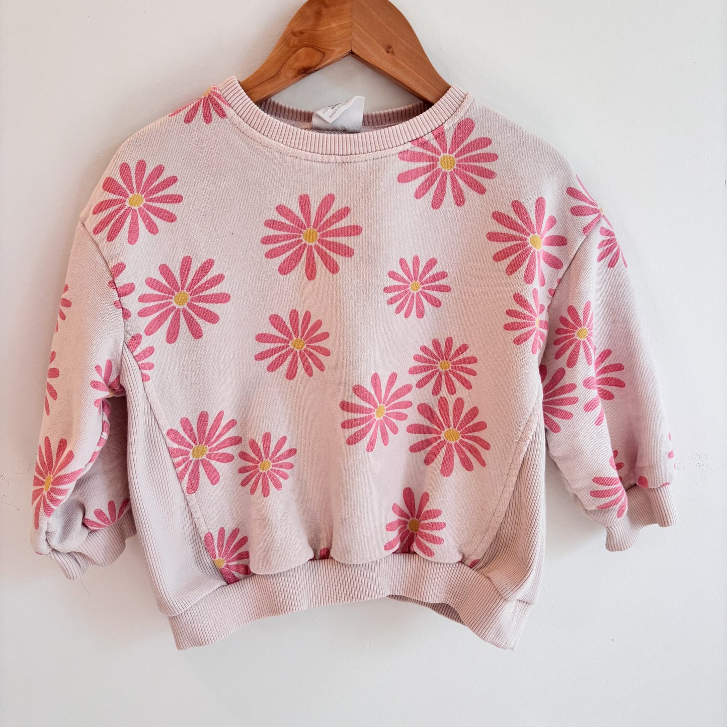 Pale Pink Flower Sweatshirt (18-24M)