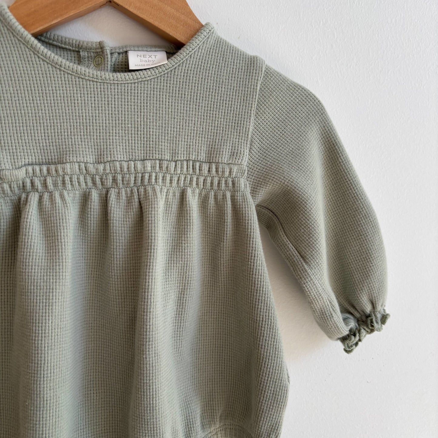 Green Waffle Bodysuit (6-9M)