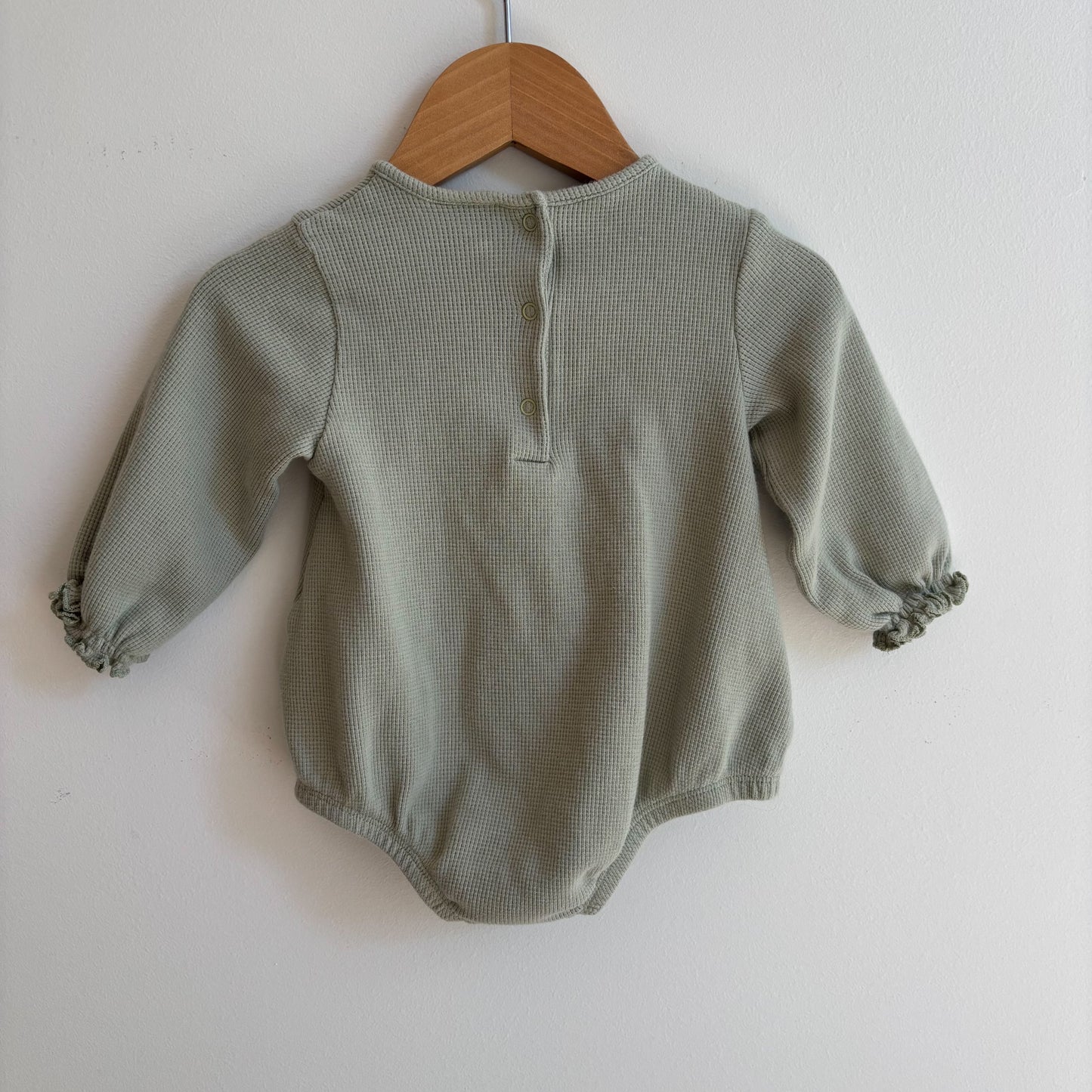 Green Waffle Bodysuit (6-9M)