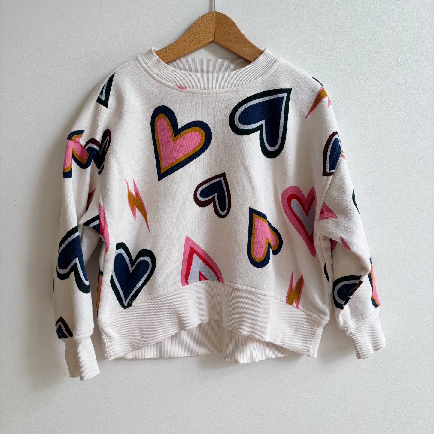 Heart Print Boxy Sweatshirt (5T)