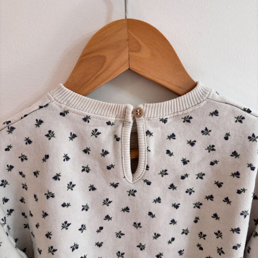 Floral Sweatshirt w/ Crochet Heart Detail (12-18M)
