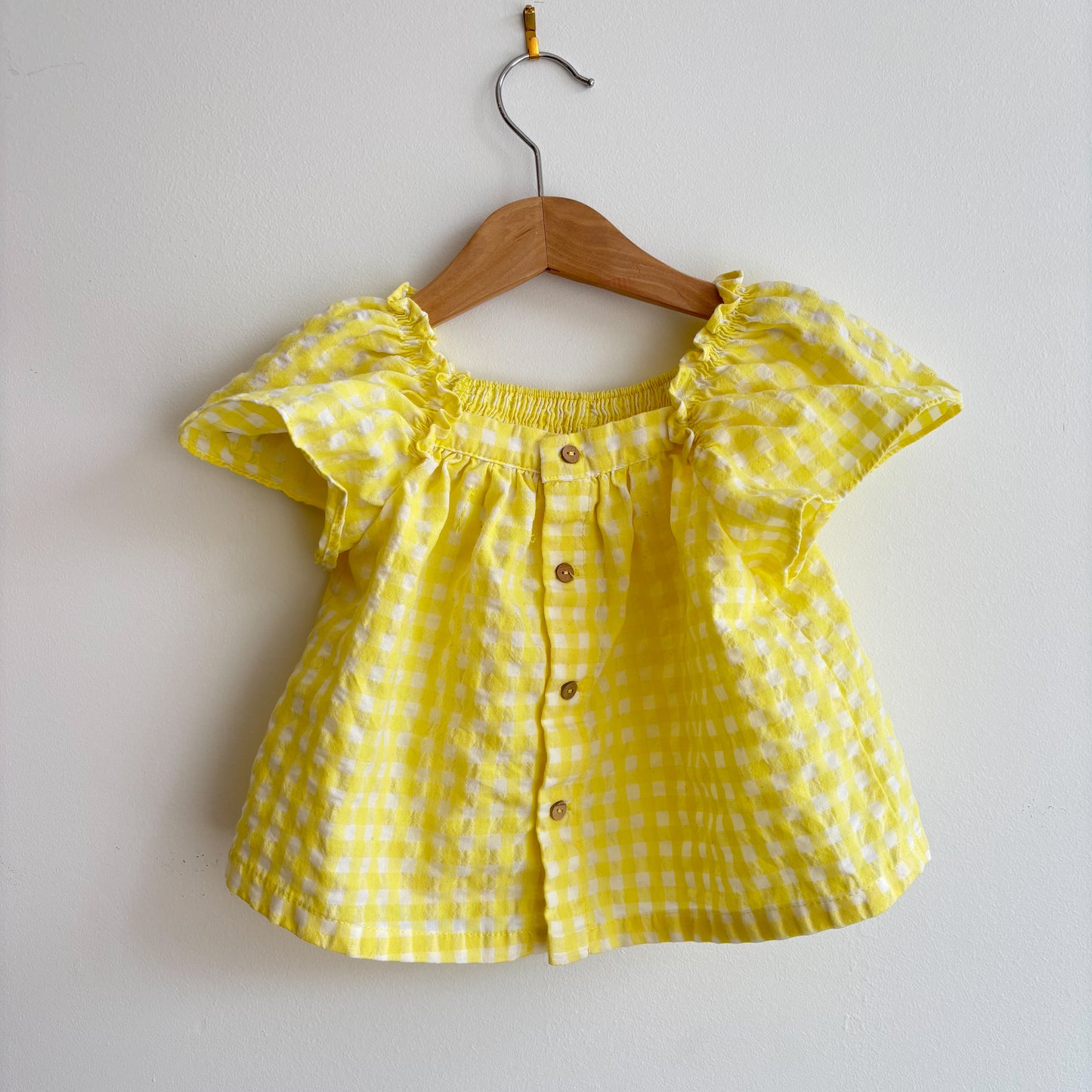 Yellow Gingham Top (12-18M)