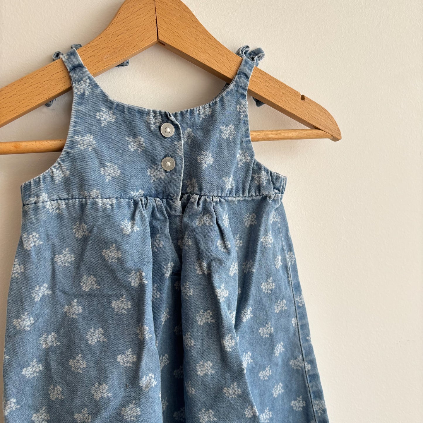 Chambray Floral Romper (6-9M)