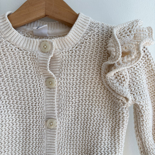 Cream Ruffle Cardigan (12-18M)