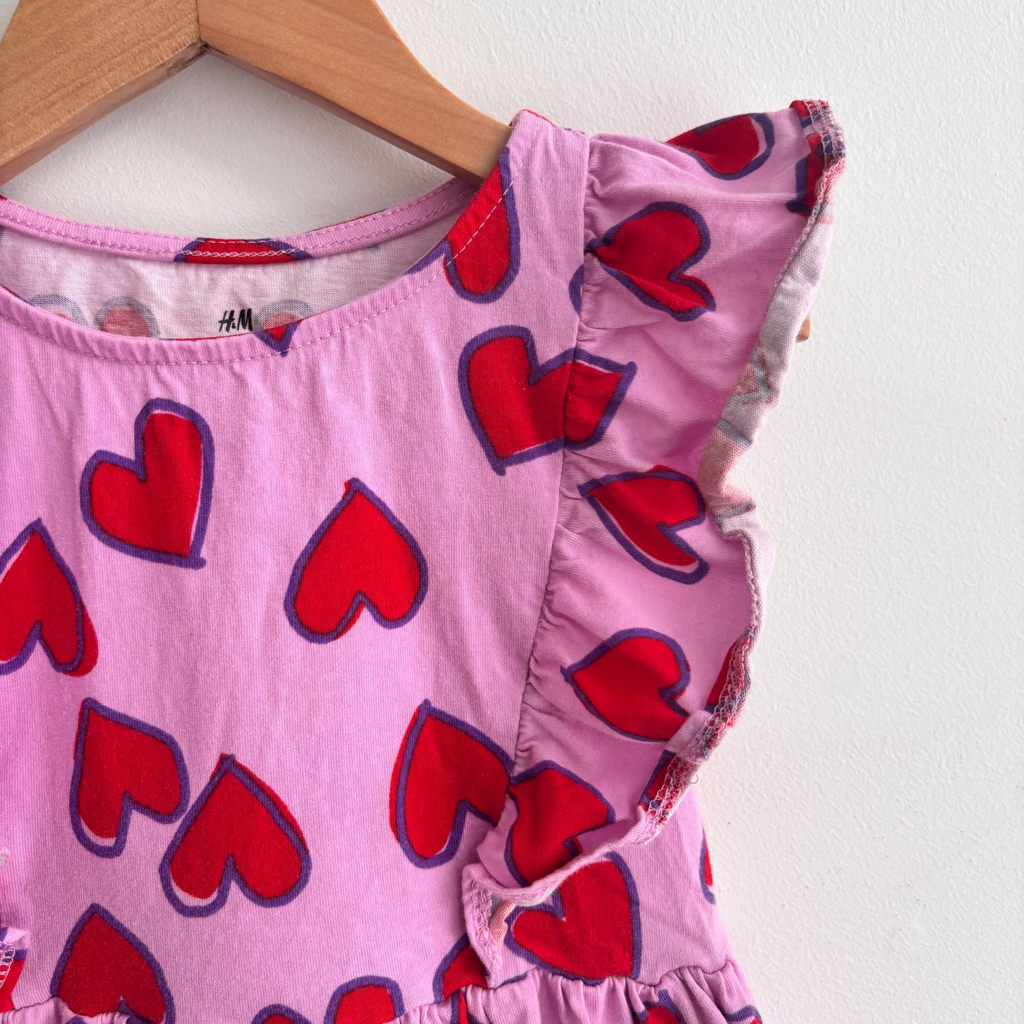 Heart Print Ruffle Dress (4-6Y)
