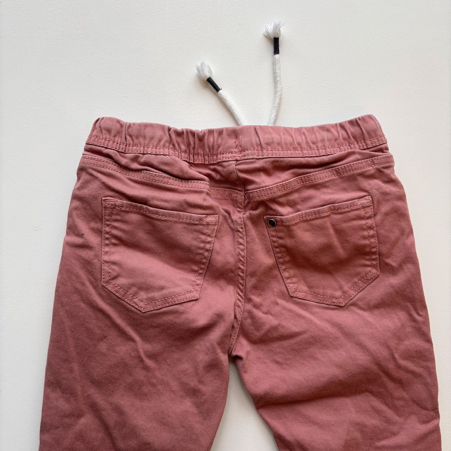 Pink Denim Elastic-Waist Pants (4T)