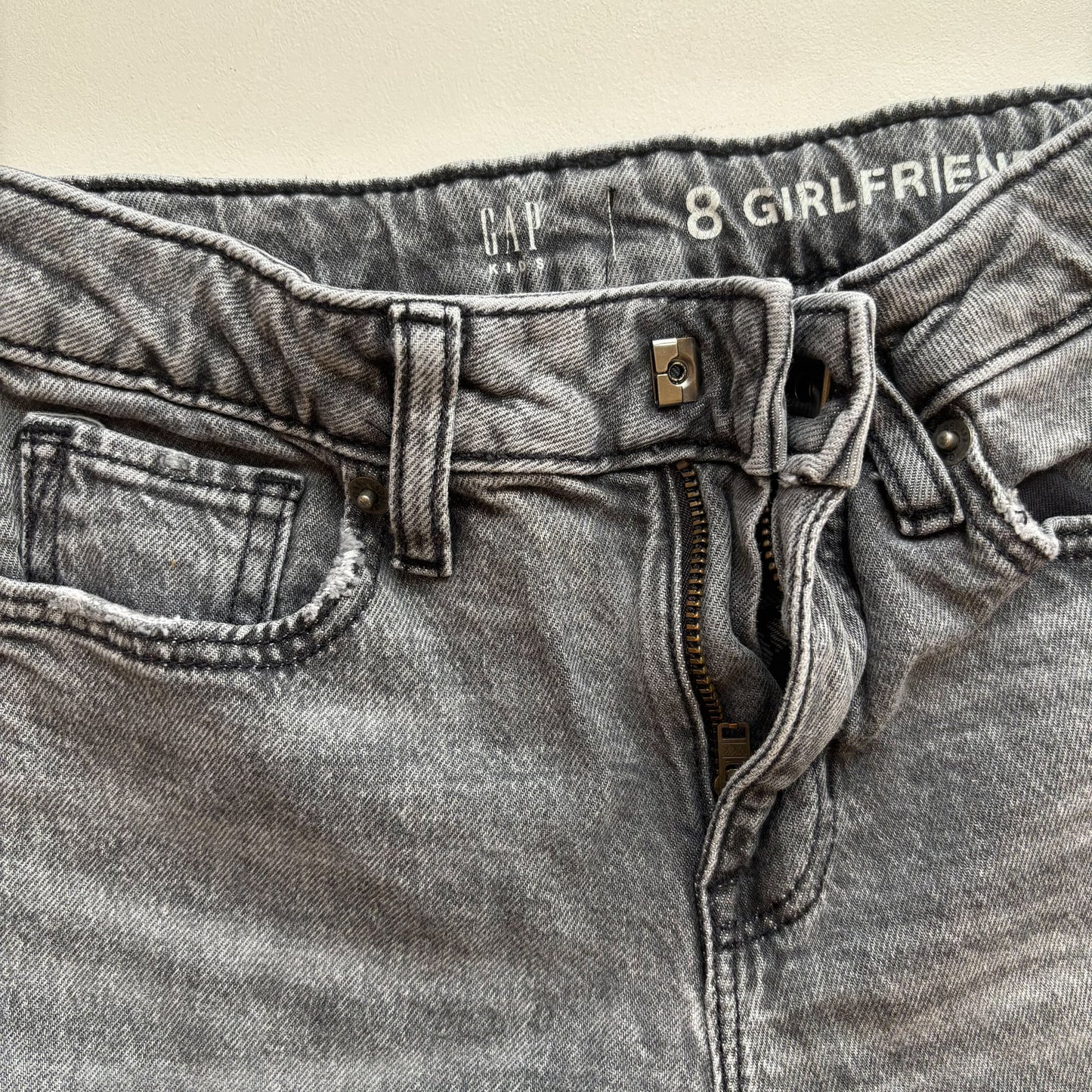 'Girlfriend' Cut Washed Black Jeans (8Y)