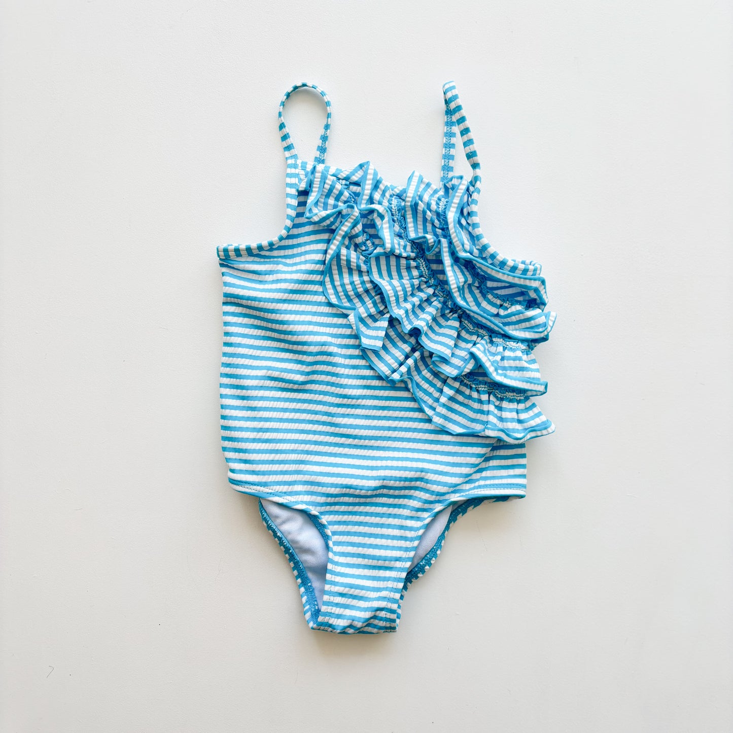 Bright Blue Ruffled Swim Suit (2T)