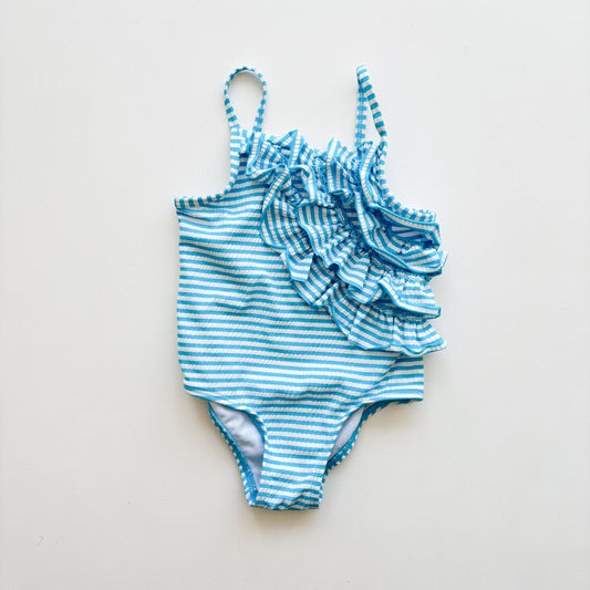 Bright Blue Ruffled Swim Suit (2T)