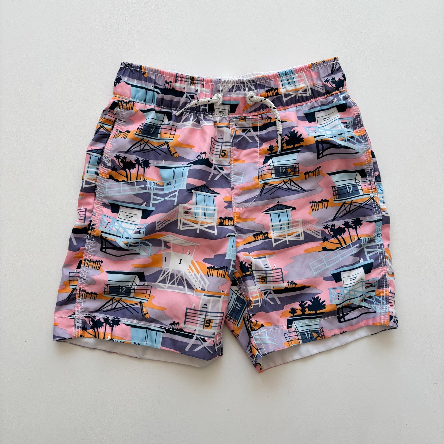 Pink Patterned Swim Trunks (6-7Y)