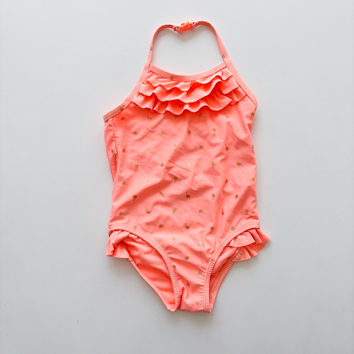 Neon Pink Halter Swim Suit (3T)