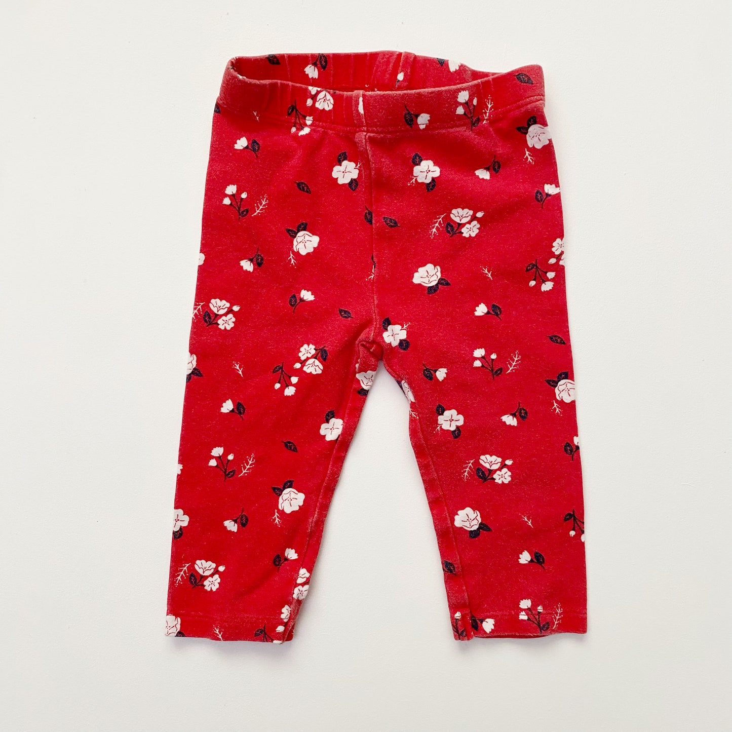 Red Floral Leggings