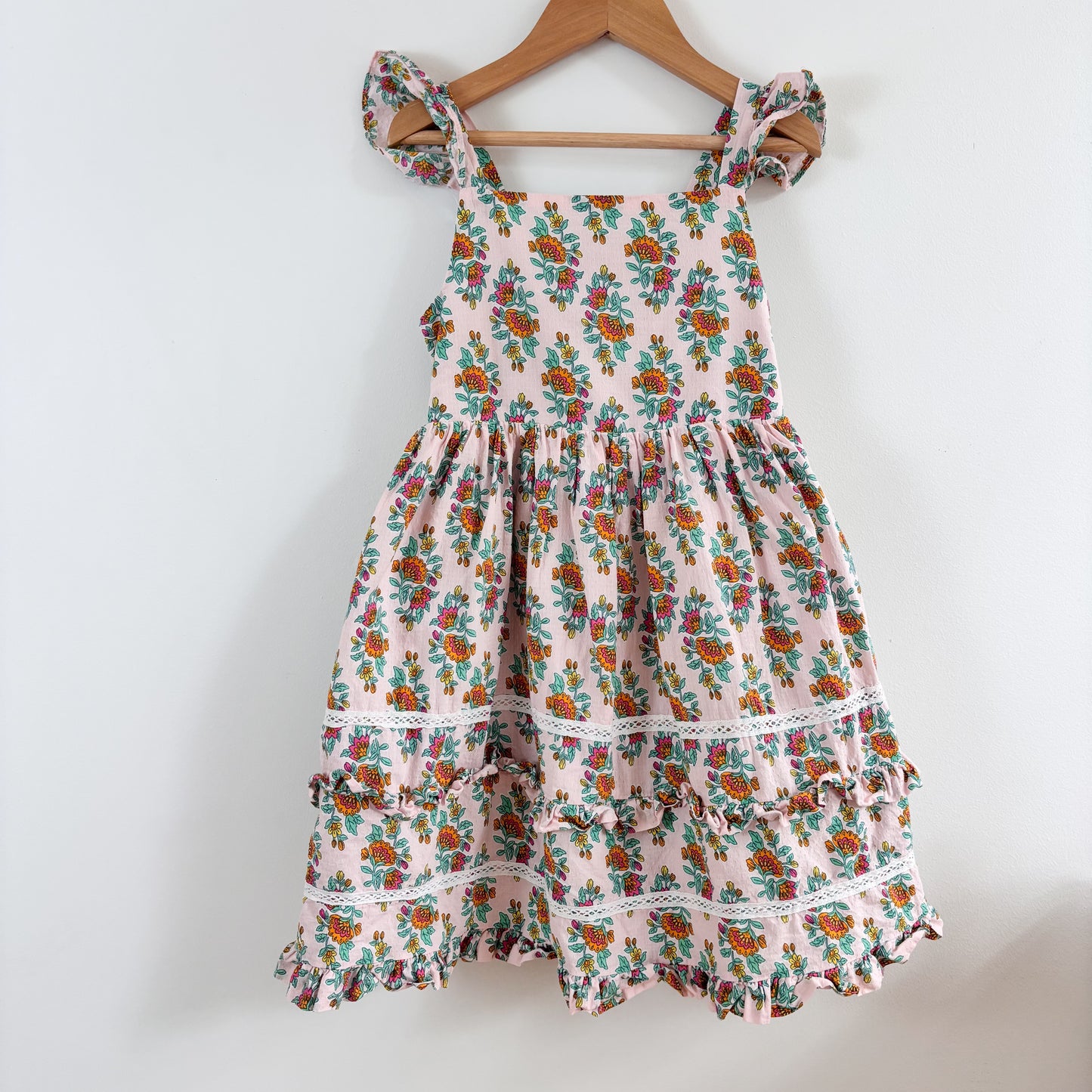 Pale Pink Floral Dress (5-6Y)