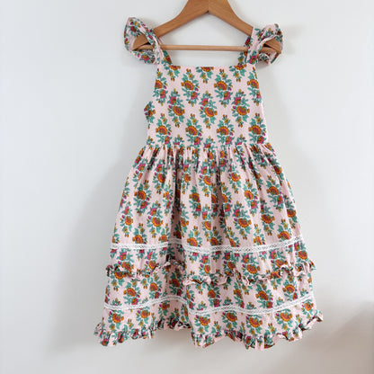 Pale Pink Floral Dress (5-6Y)