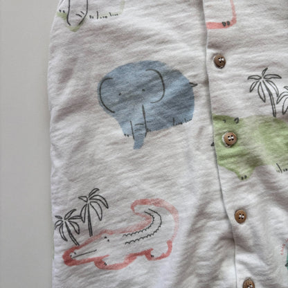 Jungle Print Sleeveless Romper (3-6M)
