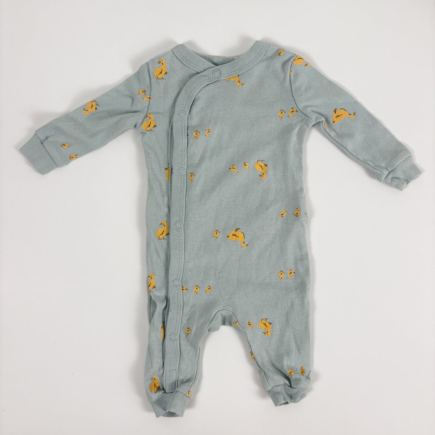 Light Blue Duck Footless Sleeper (0-3M)